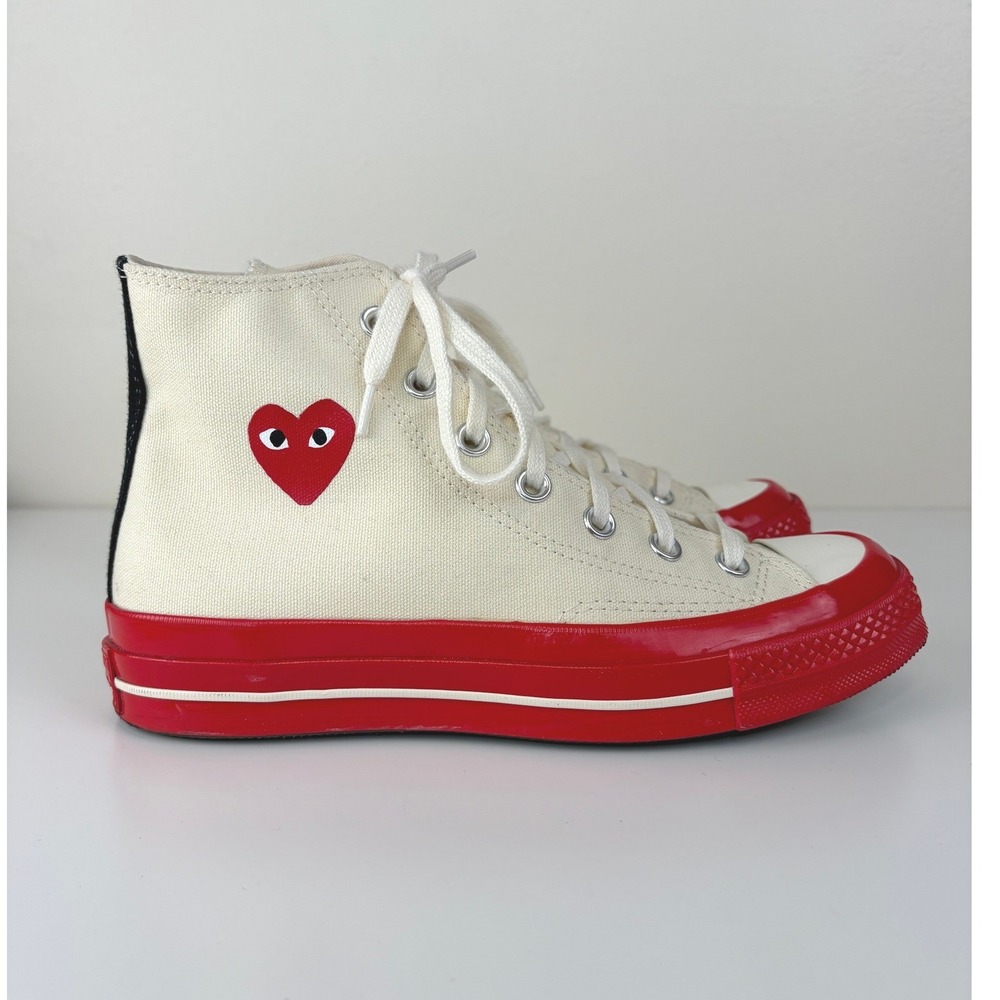 Converse x Comme des Garcons PLAY Chuck 70 High Top Red Heart Womens 8 Mens 6